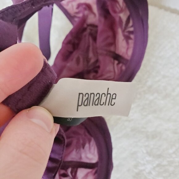 Panache Paris Purple Embroidered Lace Full Coverage Unlined Bra 32G - Picture 4 of 5